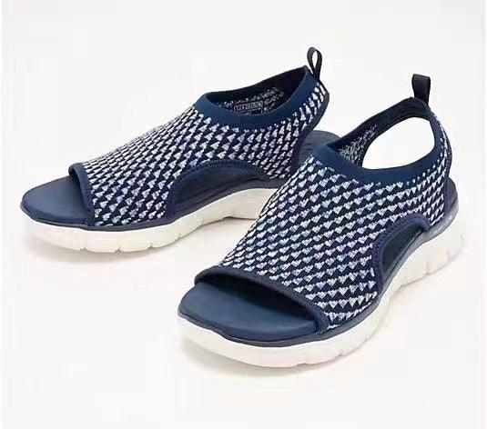 Peep-toe Sandals For Sports Summer Heart-shaped Print Mesh Shoes Women - fadidesign