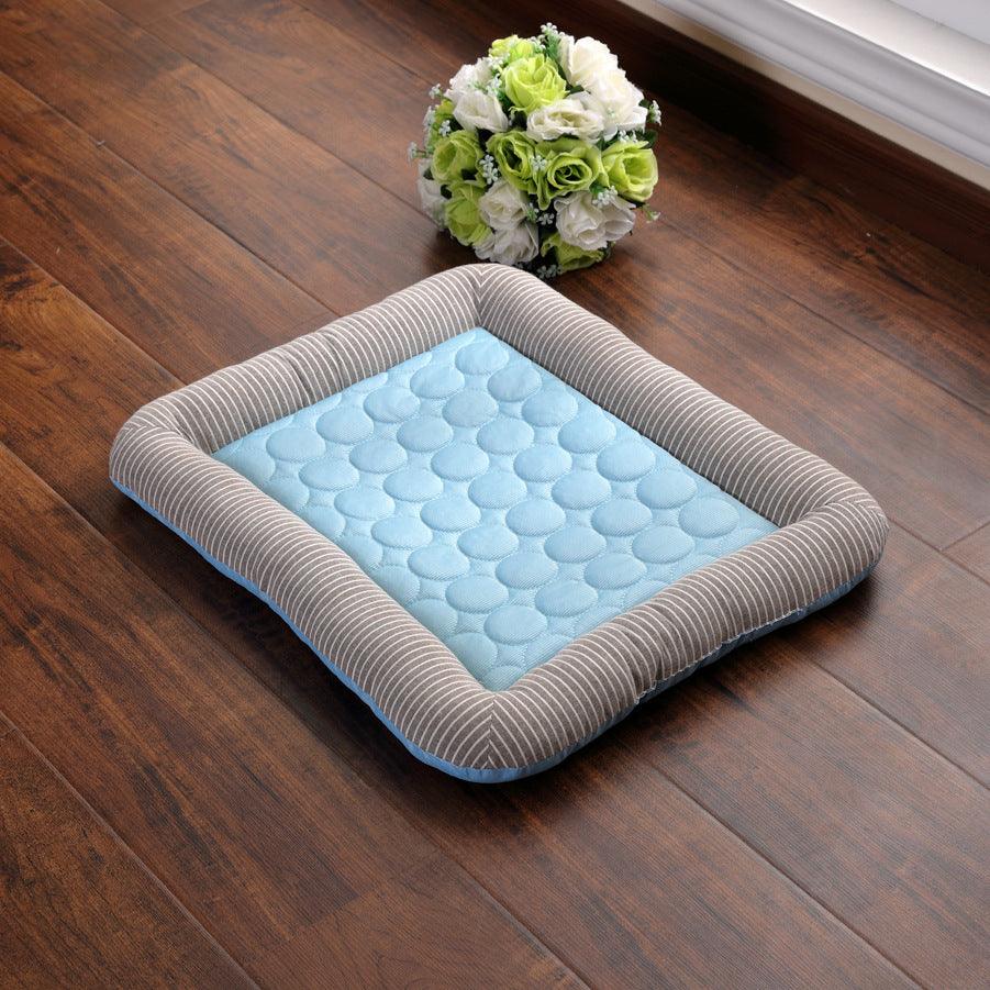 Pet Cooling Pad Bed For Dogs Cats Puppy Kitten Cool Mat Pet Blanket Ice Silk Material Soft For Summer Sleeping Blue Breathable - fadidesign