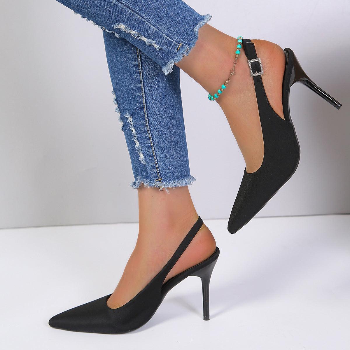 Pointed Toe Buckle Sandals Fashion Summer Stiletto High Heels Shoes For Women - fadidesign