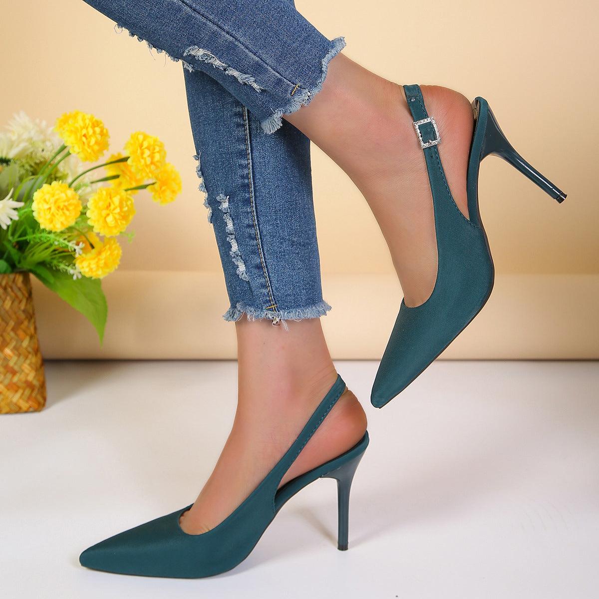 Pointed Toe Buckle Sandals Fashion Summer Stiletto High Heels Shoes For Women - fadidesign