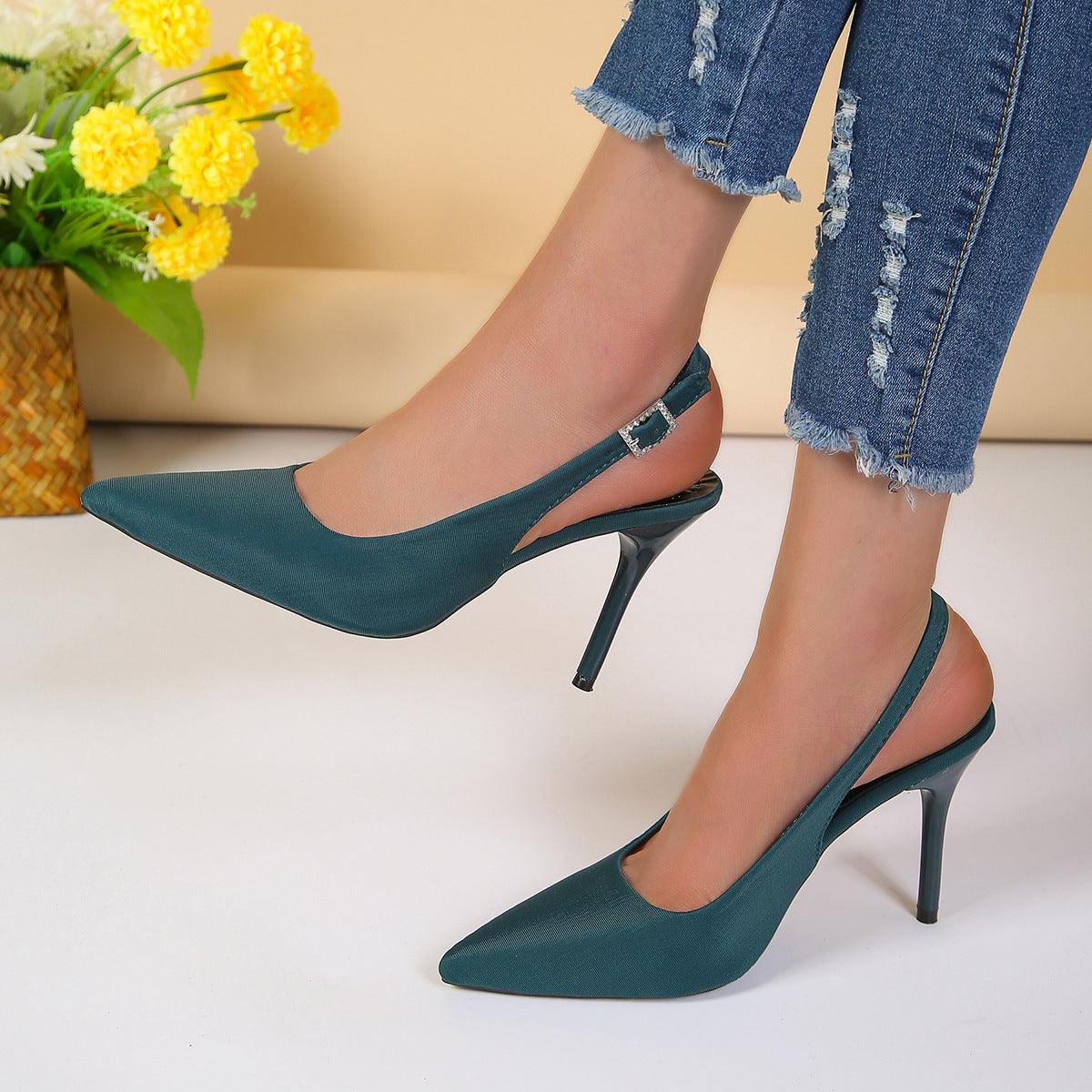 Pointed Toe Buckle Sandals Fashion Summer Stiletto High Heels Shoes For Women - fadidesign