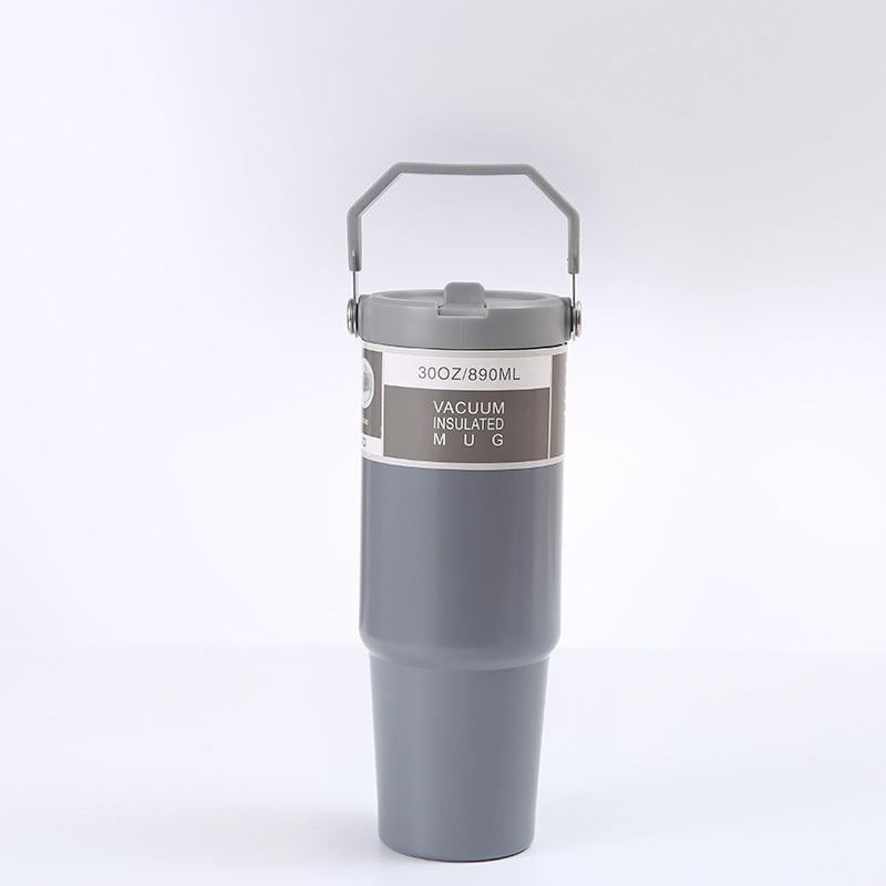 Portable Car Cup Stainless Steel Cup Travel Sports Water Bottle With Handle Cover Coffee Tumbler Cup - fadidesign