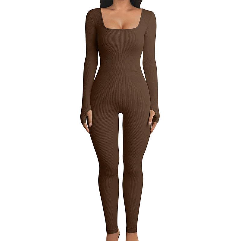 Seamless Jumpsuit Long Sleeve Shapewear Hip Lift Yoga Jumpsuit Sports Jumpsuit Bodysuits - fadidesign