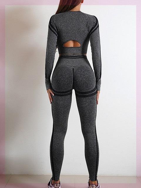 Seamless Sports Set For Women Workout Outfit Booty Yoga Pant - fadidesign