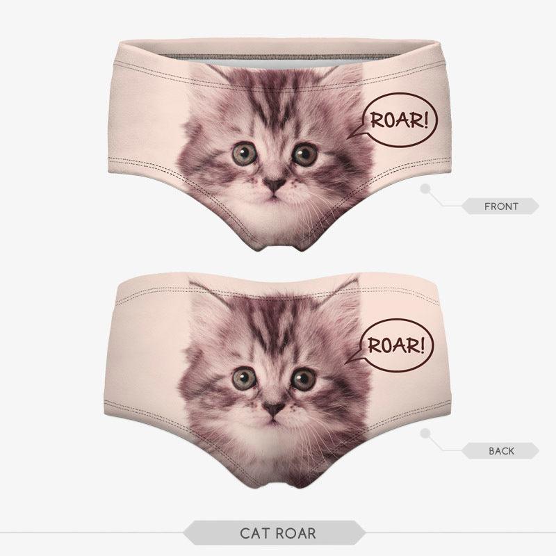 Sexy Panties Wholesale 3d Print Cat Cotton Underwear Women panties Seamless Briefs ropa interior mujer lingerie - fadidesign