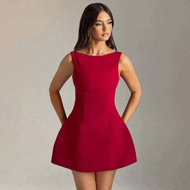 Sexy Slim-fitting Backless Dress Summer Sleeveless Short Dresses - fadidesign