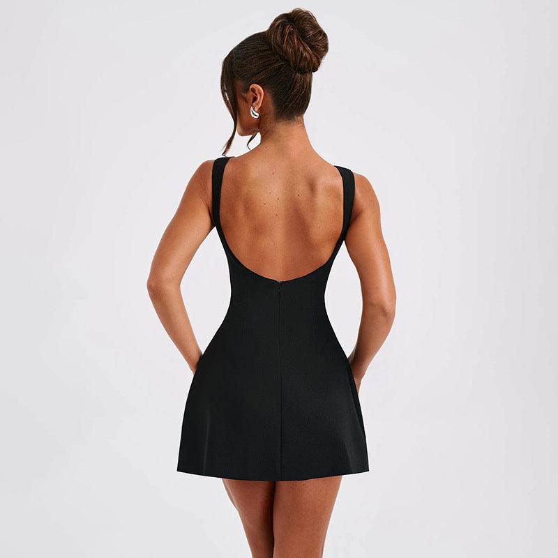 Sexy Slim-fitting Backless Dress Summer Sleeveless Short Dresses - fadidesign