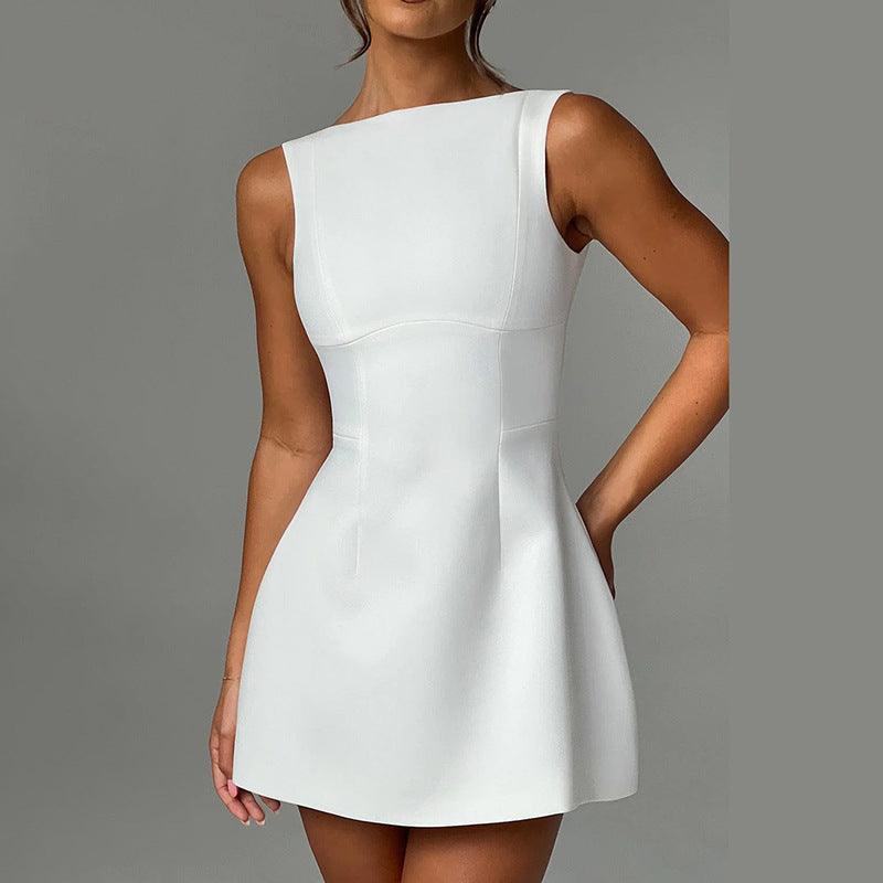 Sexy Slim-fitting Backless Dress Summer Sleeveless Short Dresses - fadidesign