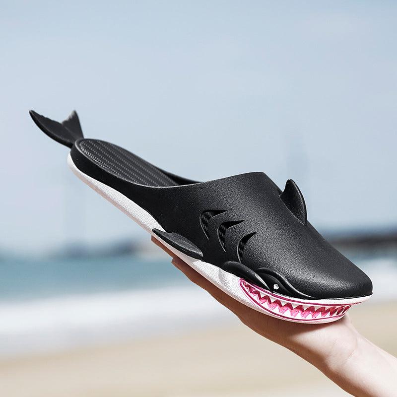 Shark Slippers Beach Shoes Home Flat Slippers Women Men - fadidesign