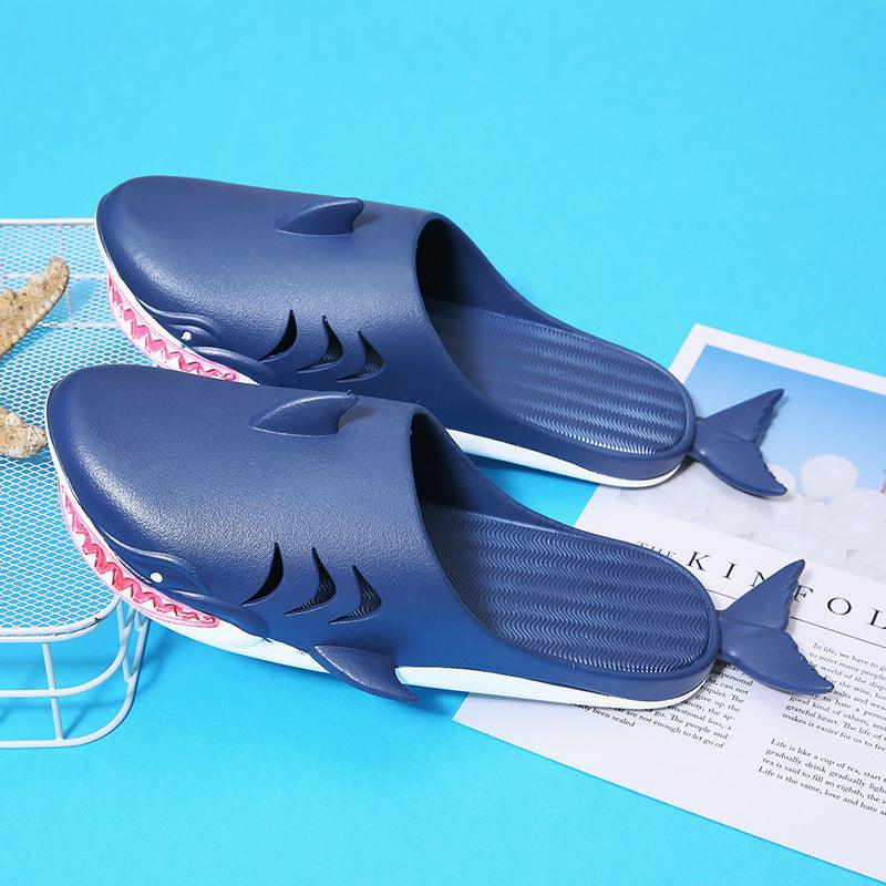 Shark Slippers Beach Shoes Home Flat Slippers Women Men - fadidesign