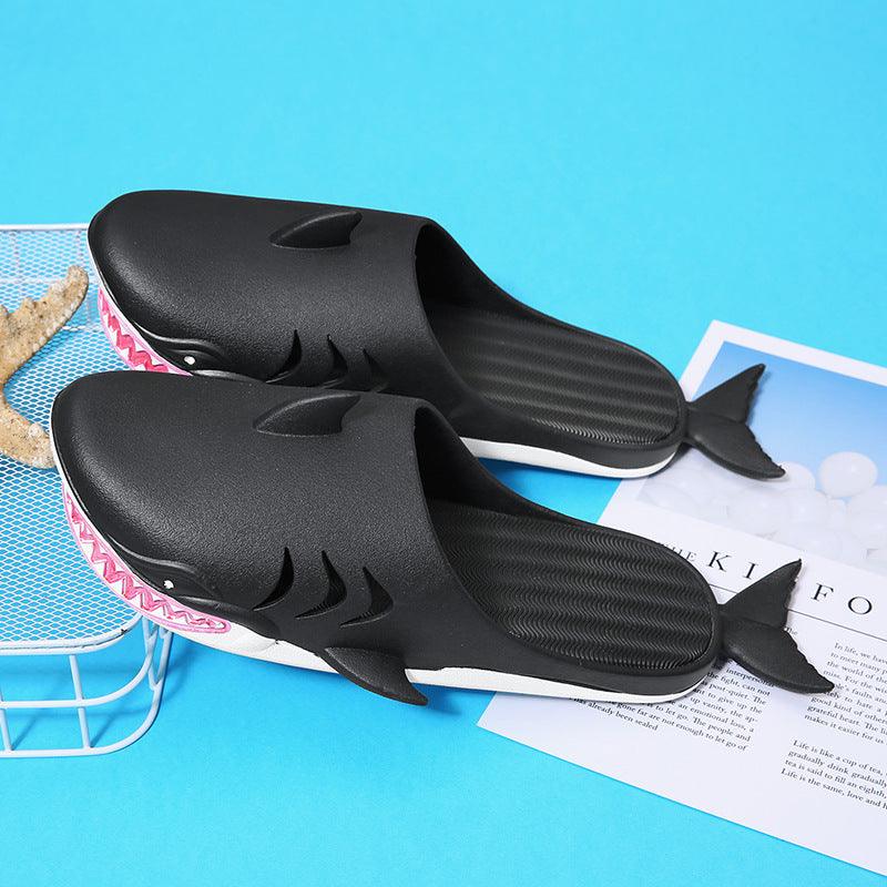 Shark Slippers Beach Shoes Home Flat Slippers Women Men - fadidesign