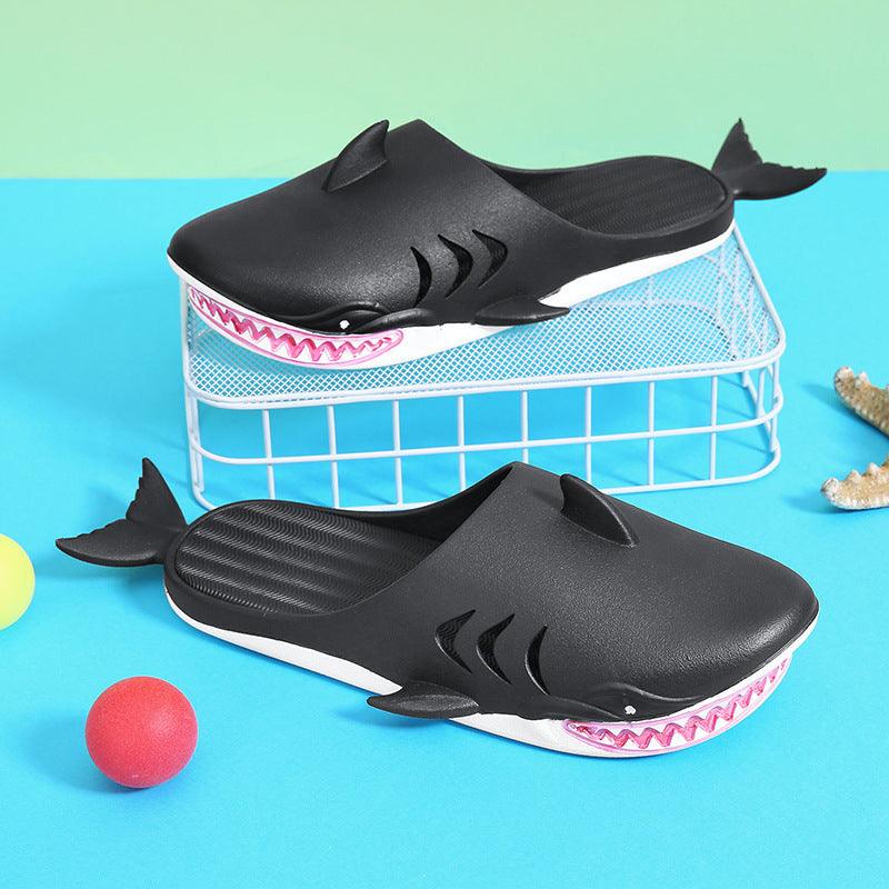 Shark Slippers Beach Shoes Home Flat Slippers Women Men - fadidesign