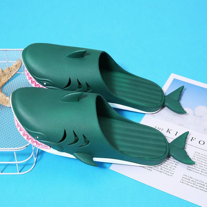 Shark Slippers Beach Shoes Home Flat Slippers Women Men - fadidesign