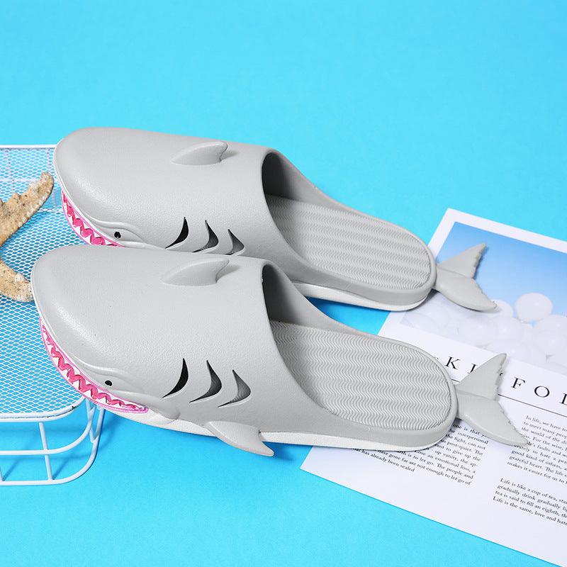 Shark Slippers Beach Shoes Home Flat Slippers Women Men - fadidesign