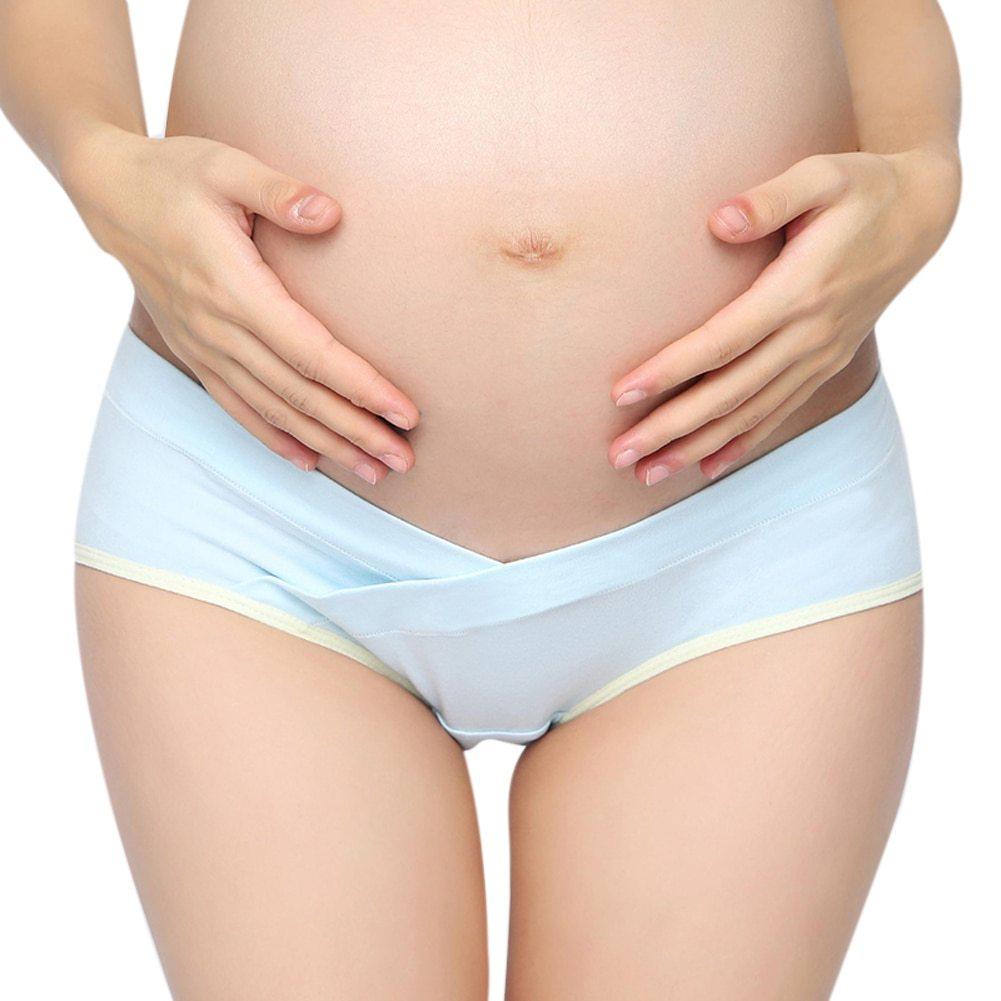 Soft Cotton Belly Support Panties for Pregnant Women Maternity Underwear Breathable V-Shaped Low Waist Panty - fadidesign