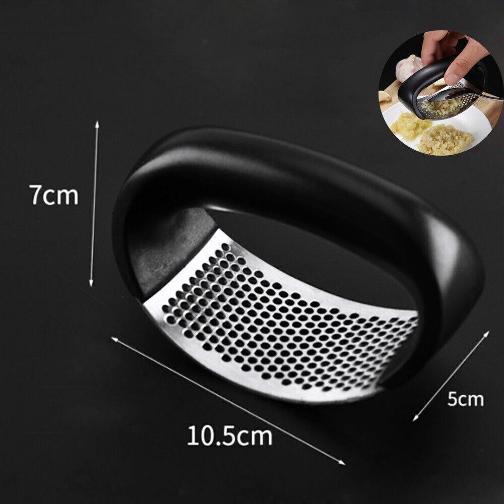 Anual Stainless Steel Garlic Press Manual Garlic Mincer Chopping Garlic Tools Curve Fruit Vegetable Tools Kitchen Gadgets Garlic Press Rocker Stainsteel Garlic Crusher Black Peeler And Metal Scraper - fadidesign