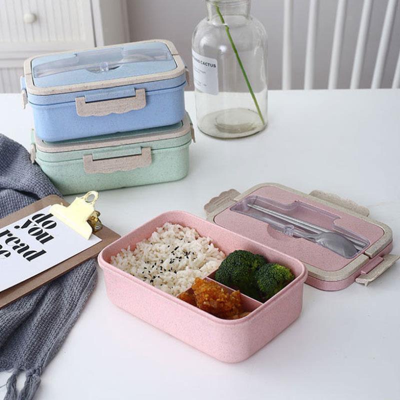 Student Lunch Box Three Grid Plastic Lunch Box Lunch Box - fadidesign