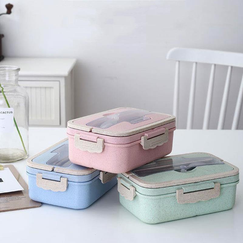 Student Lunch Box Three Grid Plastic Lunch Box Lunch Box - fadidesign