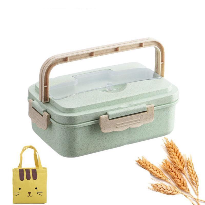 Student Lunch Box Three Grid Plastic Lunch Box Lunch Box - fadidesign