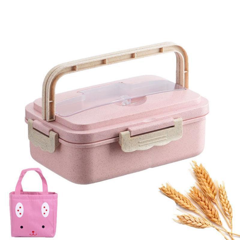 Student Lunch Box Three Grid Plastic Lunch Box Lunch Box - fadidesign