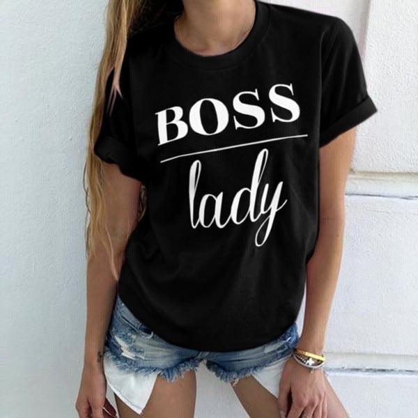 Summer Fashion Women Casual Letter Printed T-shirt Tops Lady Tee Printed Short Sleeve Tops - fadidesign