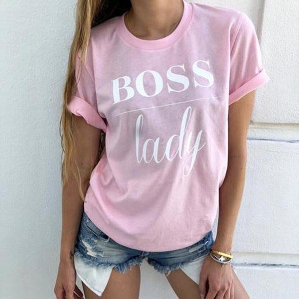 Summer Fashion Women Casual Letter Printed T-shirt Tops Lady Tee Printed Short Sleeve Tops - fadidesign