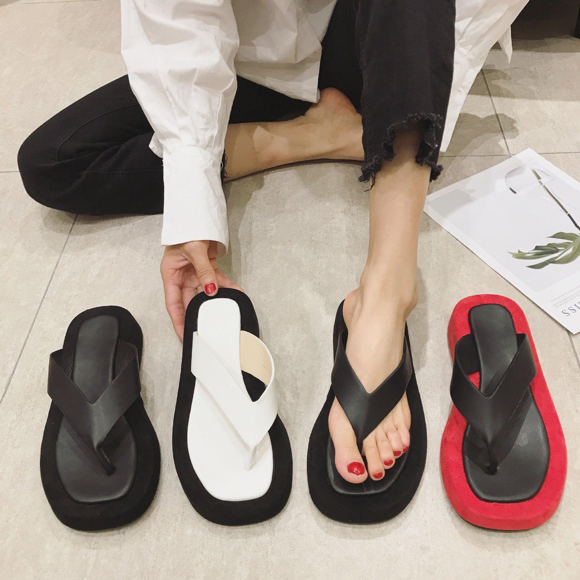 Summer New Cool Slippers Women Clip Feet Thick Sole - fadidesign