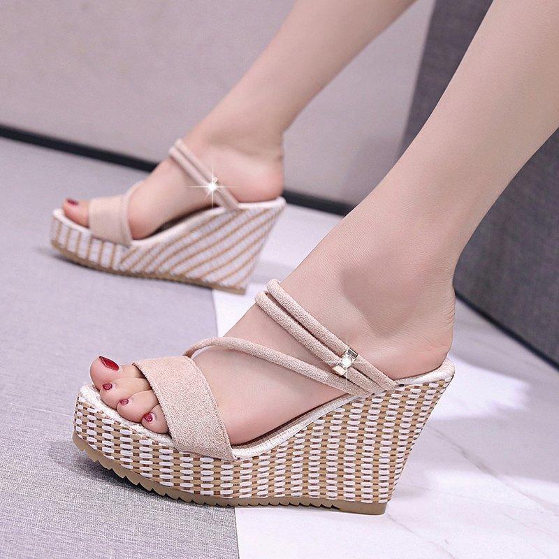 Summer New Style Sandals Slope Heel Platform Slippers Sandals And Slippers Women Shoes - fadidesign