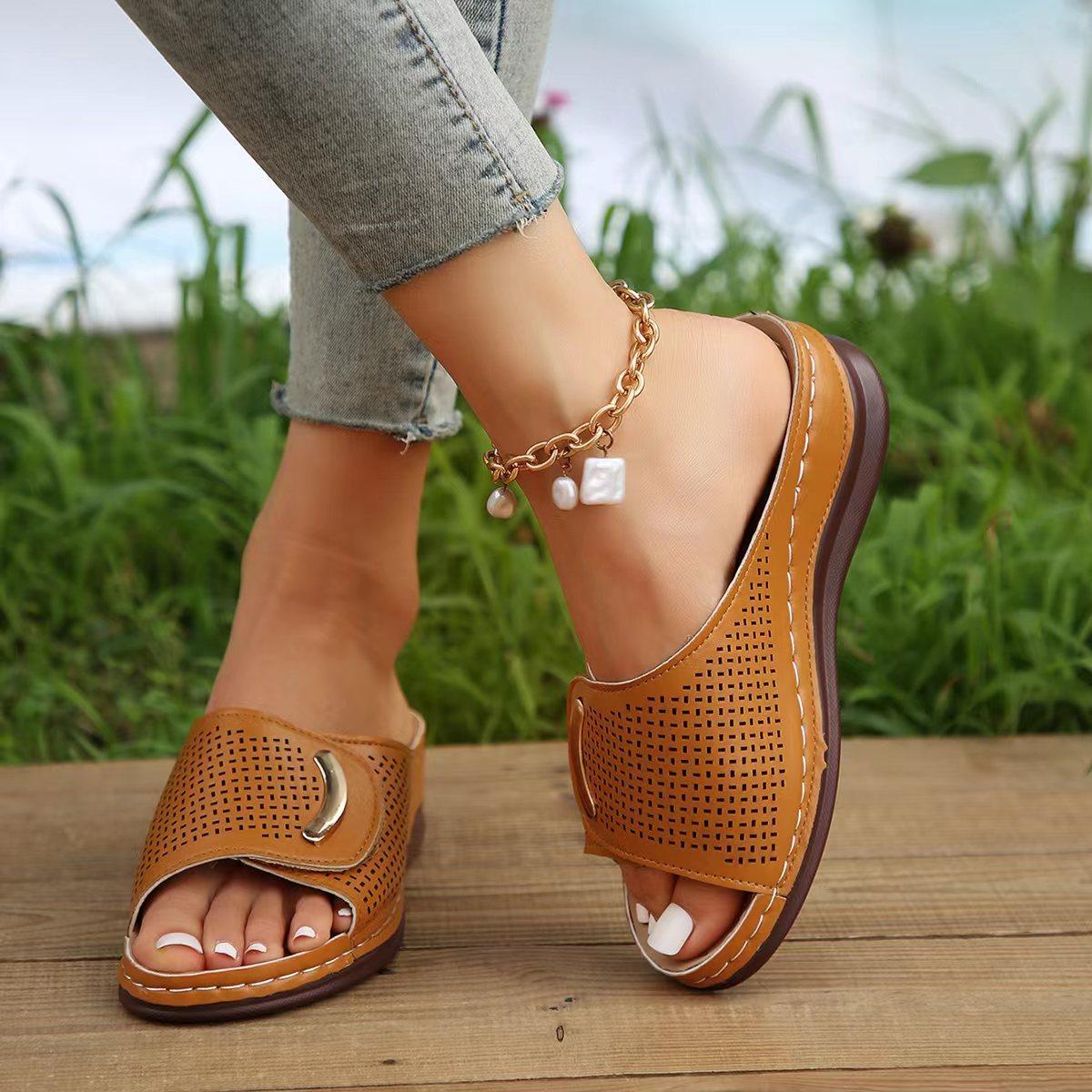 Summer New Wedge Retro Slippers For Women - fadidesign