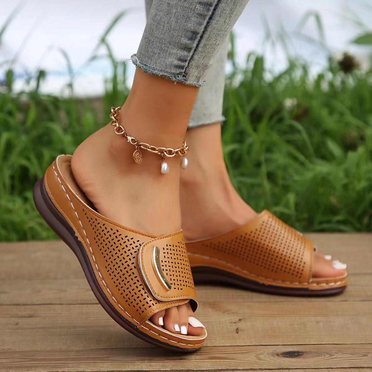 Summer New Wedge Retro Slippers For Women - fadidesign