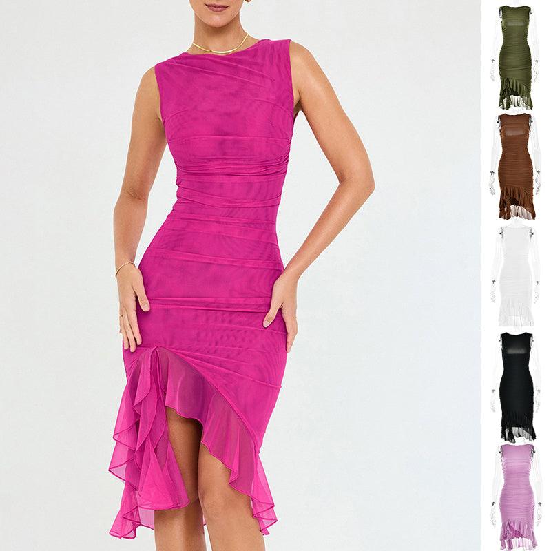 Summer Slim Skinny Sleeveless Dress For Women Fashion Party Club Dresses - fadidesign