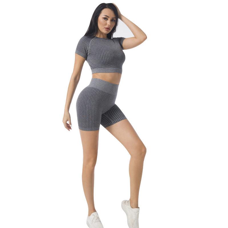 Summer Women Seamless Yoga Set Gym Workout Clothes Sports suit Outfits Tracksuit High Waist Sports Suit - fadidesign