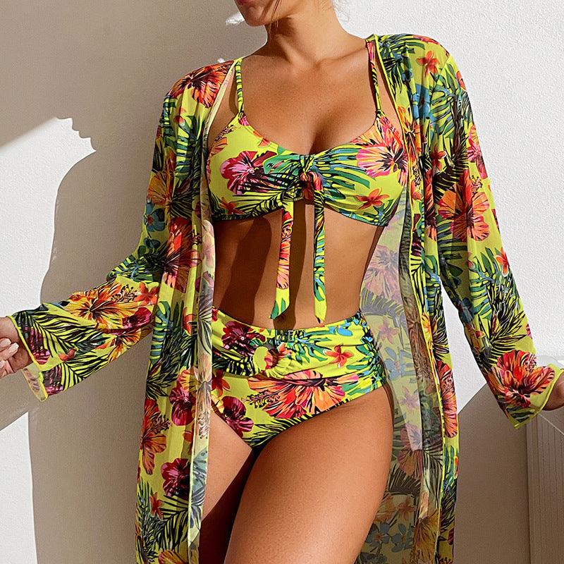 Swimwear Long Sleeved Blouse Three Piece Suit - fadidesign