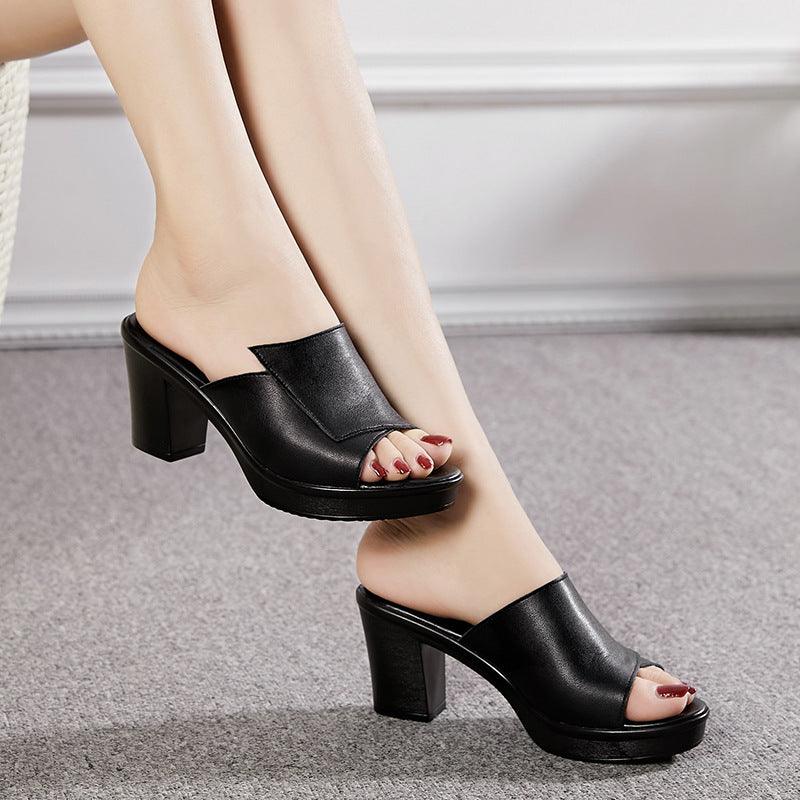 Thick Heeled Sandals Women''s Wear High Heeled Thick - fadidesign