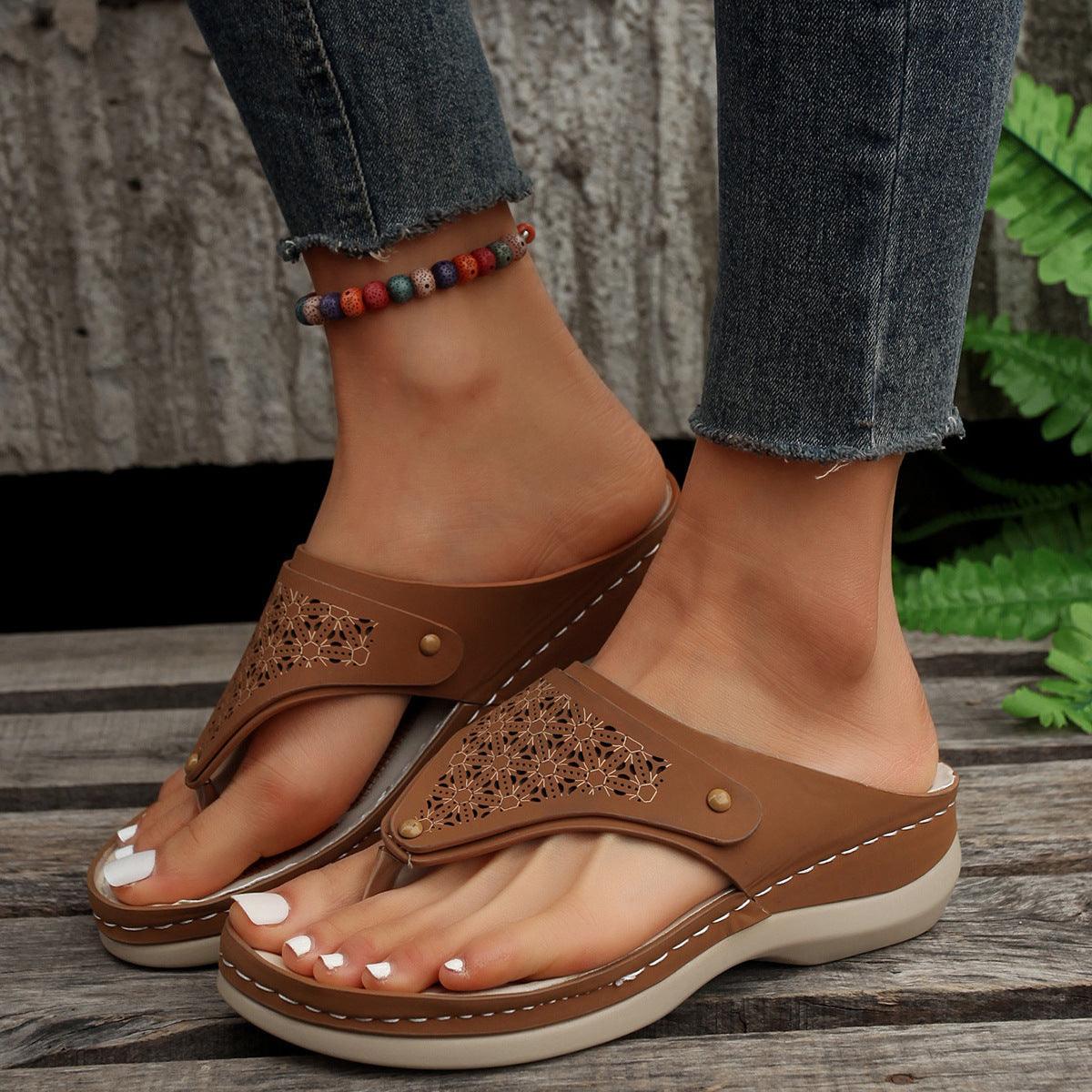 Thong Sandals Summer Flip Flops Women Outdoor Slippers Beach Shoes - fadidesign