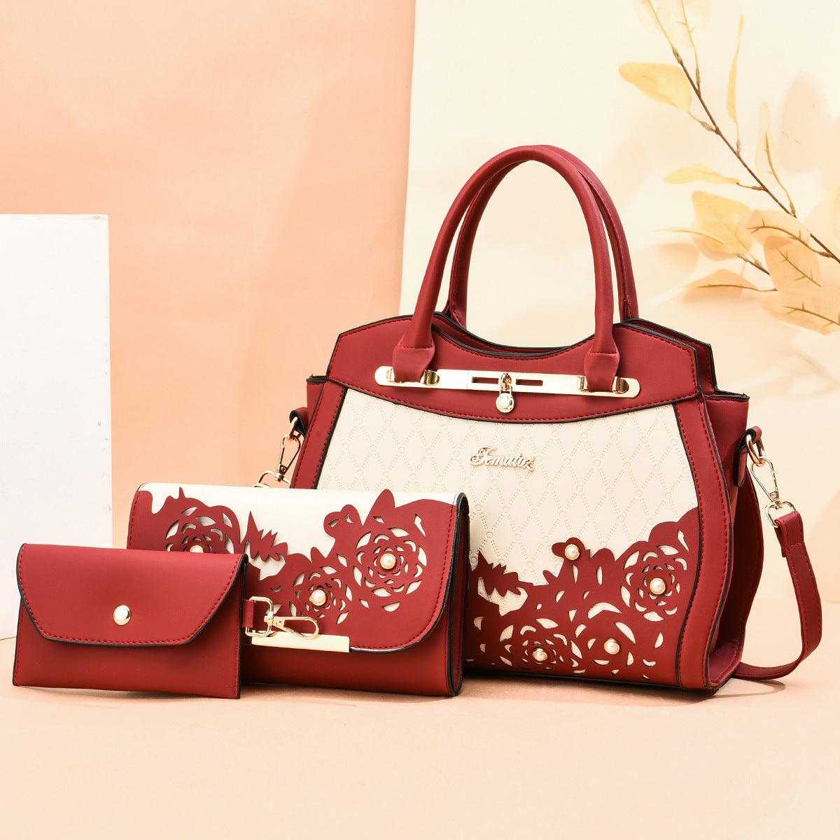 Three-piece Fashion Women's Leather Handbag - fadidesign