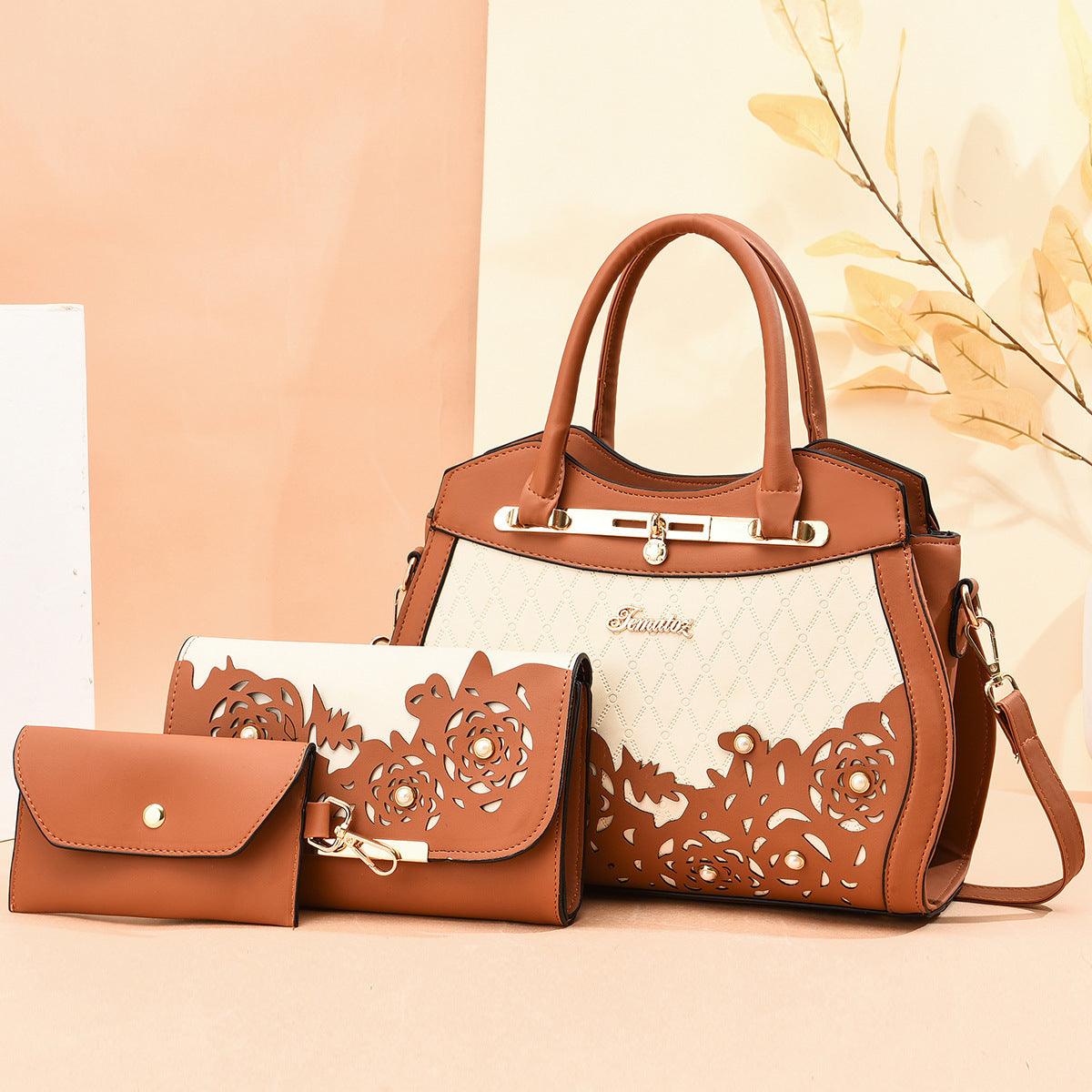 Three-piece Fashion Women's Leather Handbag - fadidesign