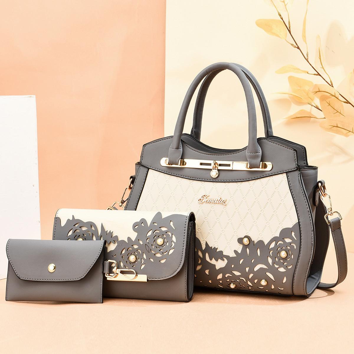 Three-piece Fashion Women's Leather Handbag - fadidesign