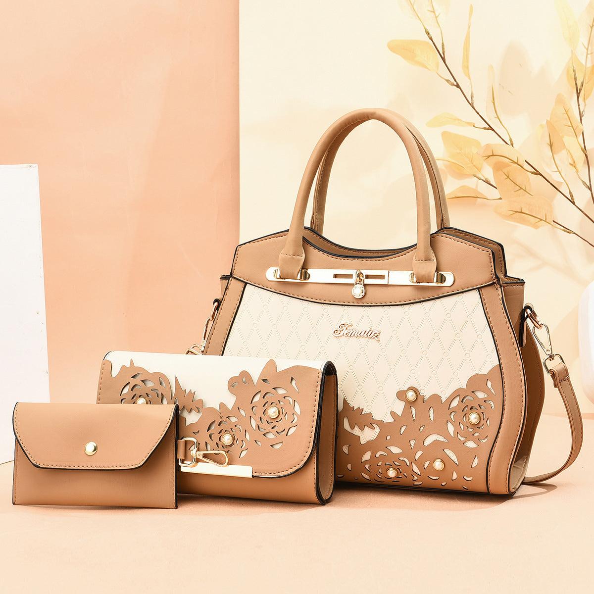 Three-piece Fashion Women's Leather Handbag - fadidesign