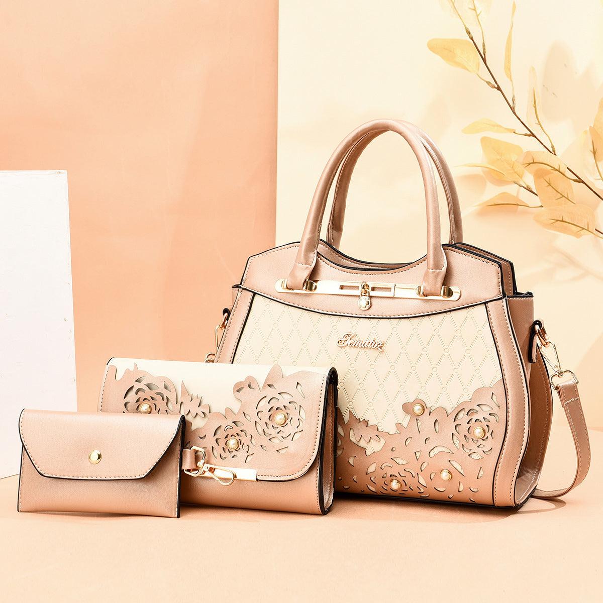 Three-piece Fashion Women's Leather Handbag - fadidesign