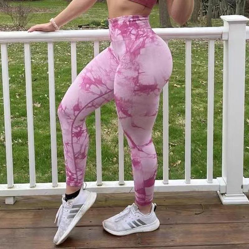 Tie Dye Leggings Women Fitness Yoga Pants Seamless Push Up Workout Tights Gym Sports Legging - fadidesign