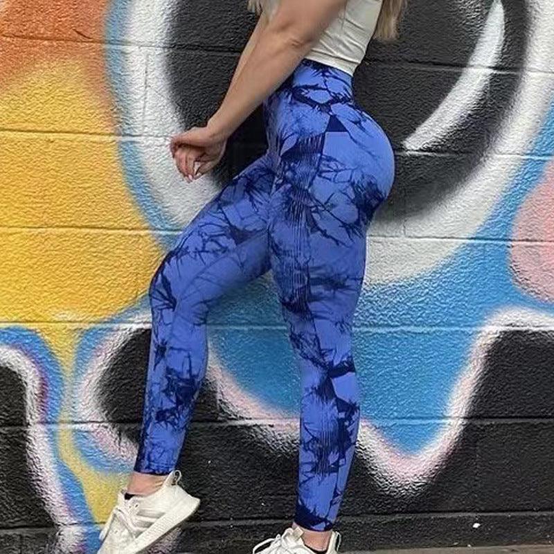 Tie Dye Leggings Women Fitness Yoga Pants Seamless Push Up Workout Tights Gym Sports Legging - fadidesign