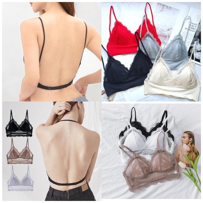 Triangular Soft Seamless Underwear Women Low Back Transparent Bras - fadidesign