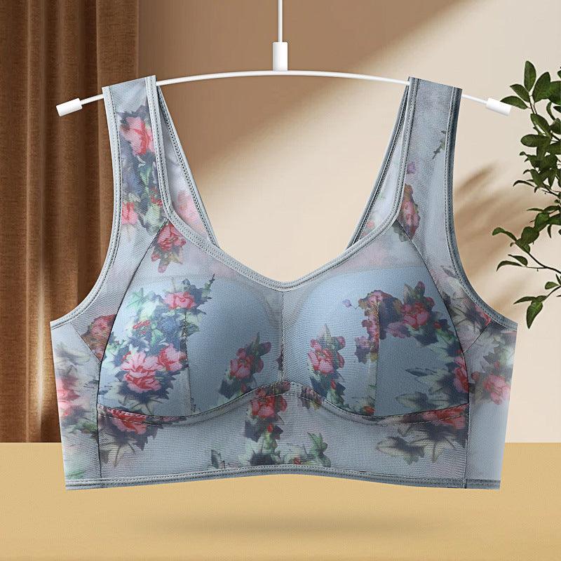 Underwear One-piece Fixed Cup Without Steel Ring Printing Vest Bra - fadidesign