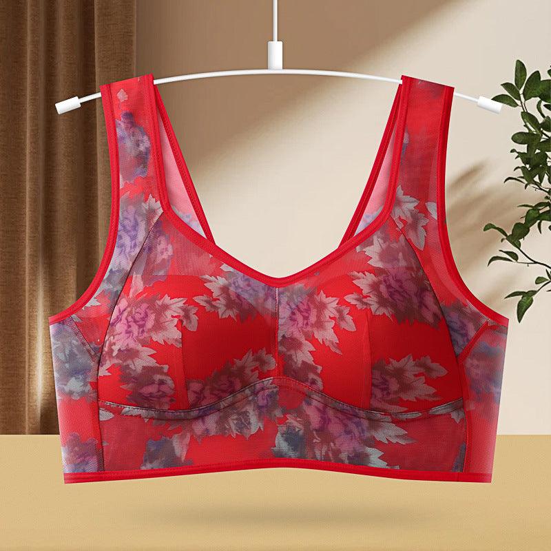 Underwear One-piece Fixed Cup Without Steel Ring Printing Vest Bra - fadidesign