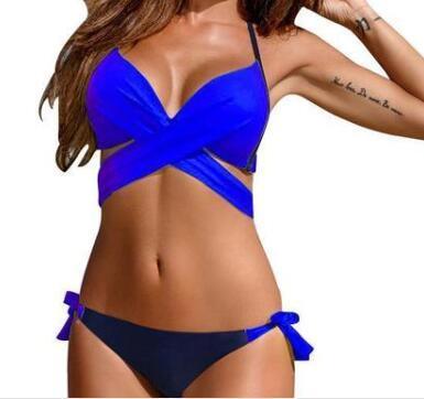 Variety cross straps bikini new swimsuit fashion sexy steel support two-piece swimsuit - fadidesign