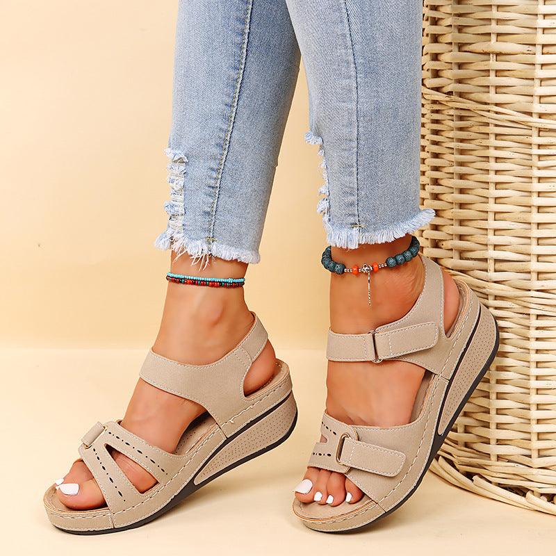 Wedge Sandals Summer Velcro Platform Shoes Women - fadidesign