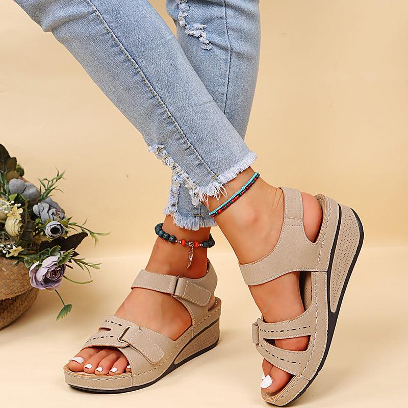 Wedge Sandals Summer Velcro Platform Shoes Women - fadidesign