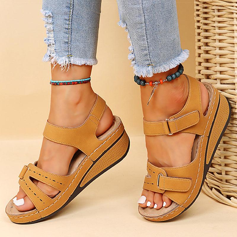 Wedge Sandals Summer Velcro Platform Shoes Women - fadidesign