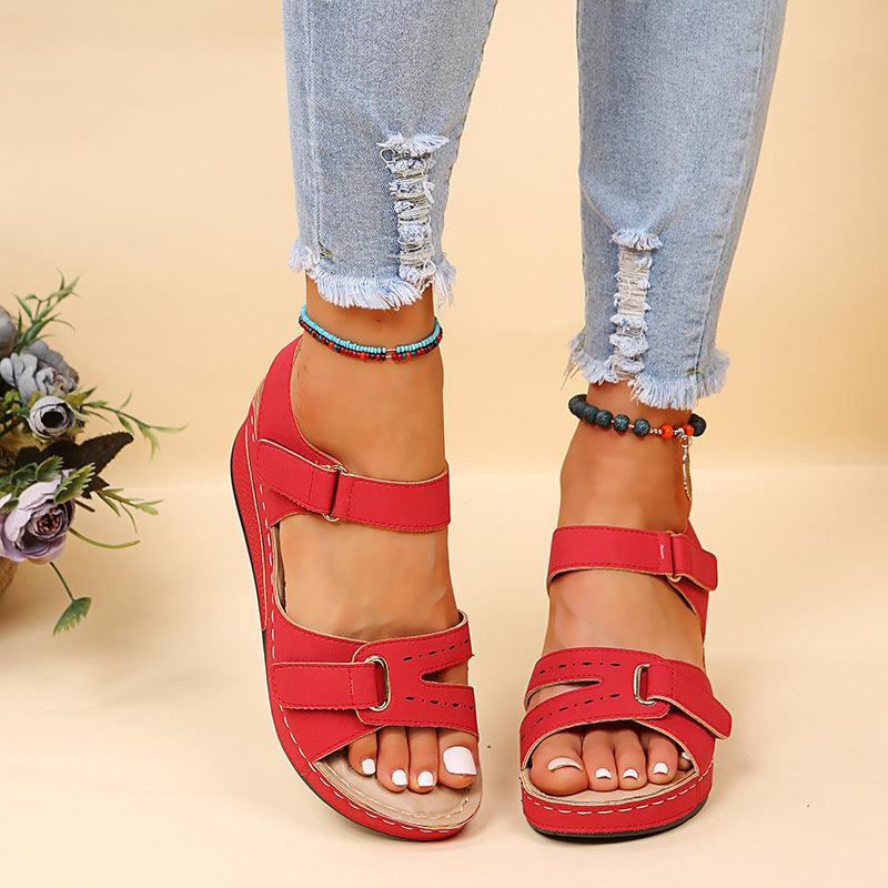 Wedge Sandals Summer Velcro Platform Shoes Women - fadidesign